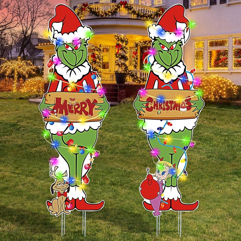 HEORIM 2 Pcs Large Christmas Outdoor Decorations with Metal Stakes Merry Christmas Yard Signs for Lawn, Garden Yard Decor - Image 4